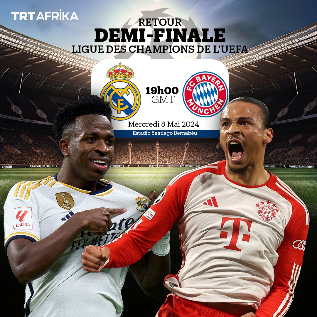 Qui des Madrilènes ou des Bavarois rejoindront le Borussia Dortmund pour la finale de la Ligue des Champions à Wembley le 1er juin? Après leur nul à aller (2-2), le Real Madrid reçoit ce soir sur sa pelouse le Bayern Munich pour la deuxième demi fianle retour de la compétition