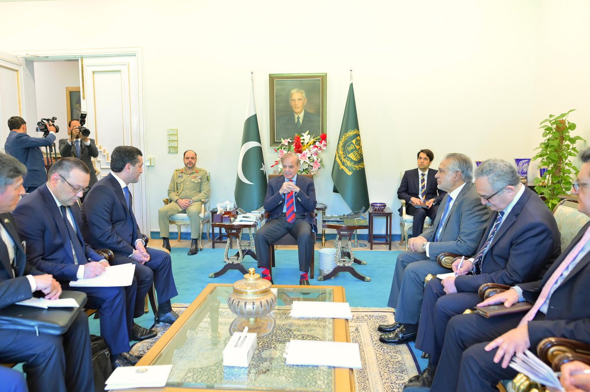 Foreign Minister of Uzbekistan H.E. Mr. Bakhtiyor Saidov called on Prime Minister Muhammad Shehbaz Sharif in Islamabad on May 8, 2024.