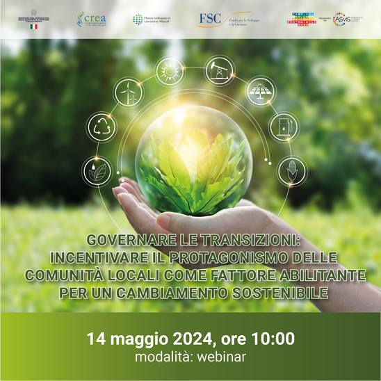 Webinar: "Governare le transizioni: incentivare il protagonismo delle comunità locali come fattore abilitante per un cambiamento sostenibile"
Martedì 14 maggio 2024

reterurale.it/flex/cm/pages/…

<a href="/SocialMasaf/">Ministero dell'Agricoltura</a> <a href="/CREARicerca/">CREARicerca</a> <a href="/ASviSItalia/">ASviS</a>