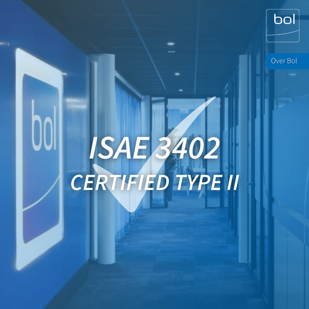 𝗜𝗦𝗔𝗘 𝟯𝟰𝟬𝟮-𝘁𝘆𝗽𝗲 𝗜𝗜 - 𝗰𝗲𝗿𝘁𝗶𝗳𝗶𝗰𝗲𝗿𝗶𝗻𝗴
Bol-HRM heeft in 2023 een ISAE 3402-type II certificering ontvangen, 
een bevestiging voor continue inzet voor transparantie, naleving van normen en wet- en regelgeving.

#Boladviseurs #ISAE #Certificaat