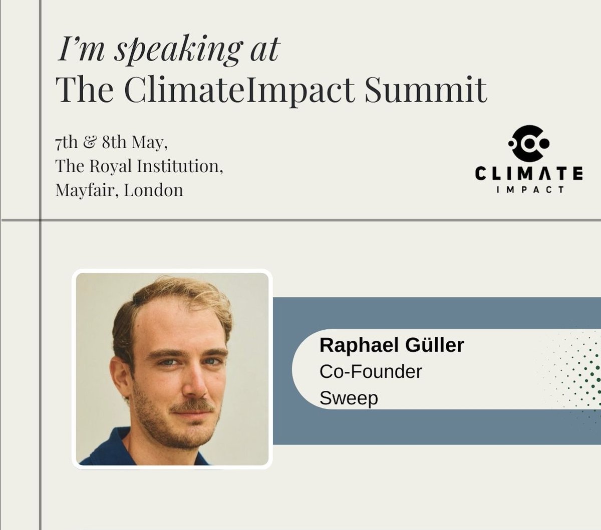 Sweep (@sweeptheplanet) on Twitter photo Want to know how Artificial Intelligence can supercharge your climate strategy?
Join Sweep's co-founder & Chief Product Officer <a href="/raphaelgueller/">Raphael Gรผller</a> at the ClimateImpact summit TODAY 12:20pm
click here ๐ to learn more about our AI-powered platform go.sweep.net/3WvlNn2 ๐ Want to know how Artificial Intelligence can supercharge your climate strategy?
Join Sweep's co-founder & Chief Product Officer <a href="/raphaelgueller/">Raphael Gรผller</a> at the ClimateImpact summit TODAY 12:20pm
click here ๐ to learn more about our AI-powered platform go.sweep.net/3WvlNn2 ๐
