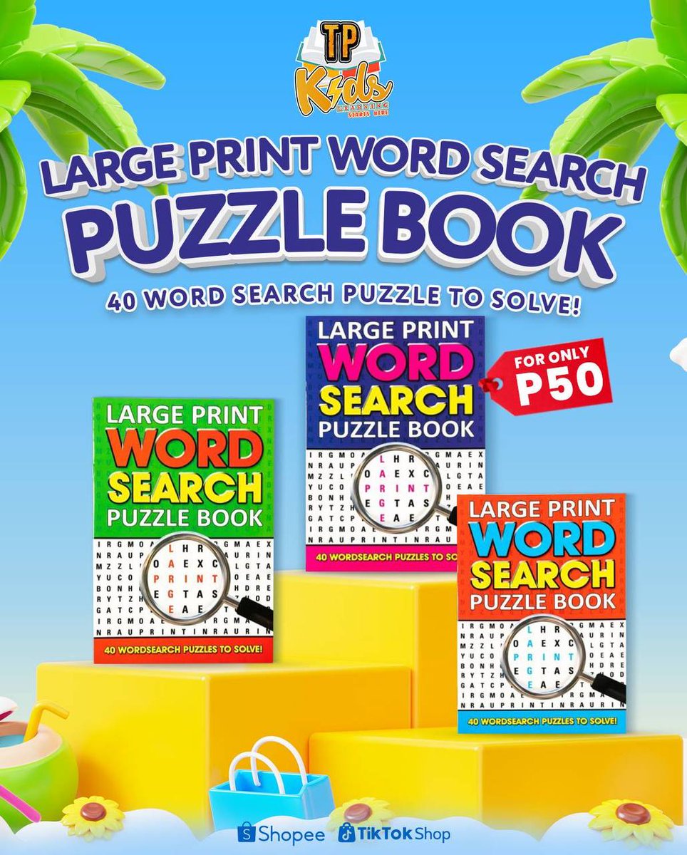Expand your vocabulary and have fun with this word search puzzle book!

This challenging and engaging puzzle book is a great way to pass the time or learn new words. 👀🤓

#EducationalMaterials
#WordSearchPuzzle #PuzzleBook
#LearningStartsHere #TPKids