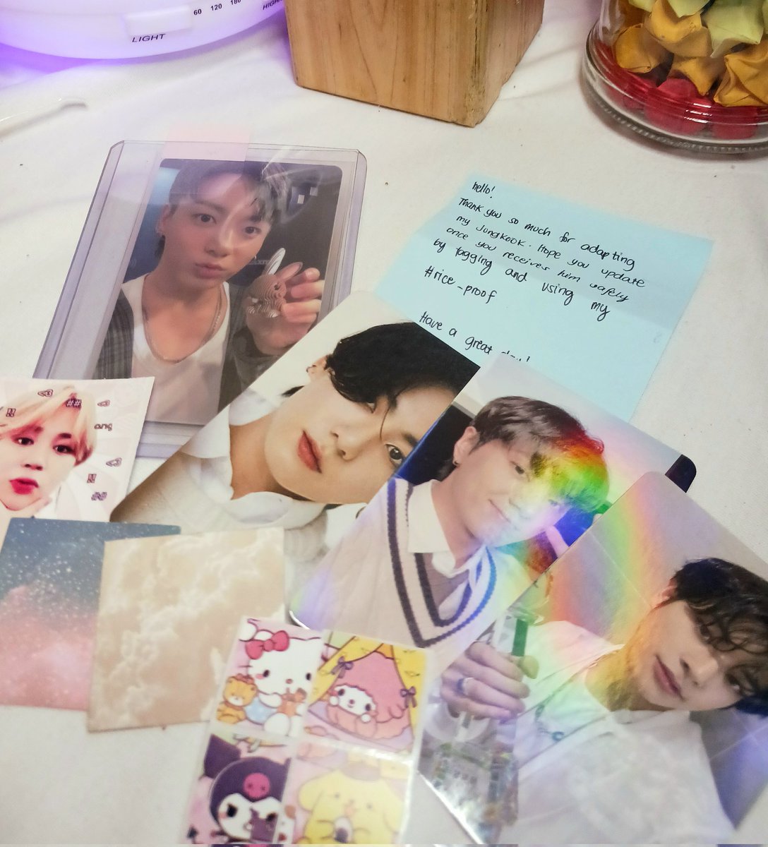 snoozekoos's tweet photo. mail day! ୨♥︎୧ c/o @namjooniebean 
— tysm for helping me secure double bunny koo for super steal 🍟 ++ for the cutest freebies! ✹✧ #rice_proof https://t.co/owB5pf3BMr