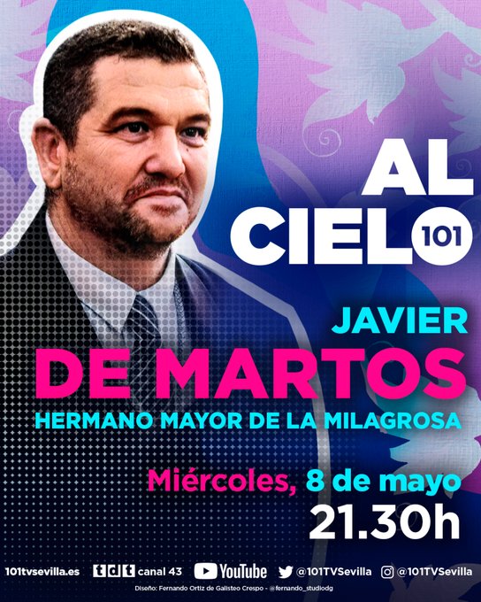 ❤️‍🔥 JAVIER DE MARTOS sube AL CIELO para ofrecernos su entrevista exclusiva más directa, profunda y contundente. 🔴 Programa de VÍSPERAS con el HERMANO MAYOR de la @MilagrosaHdad y DEBATE sobre la incorporación en CARRERA OFICIAL. 📲 HOY a las 21.30h en @101TVSevilla.