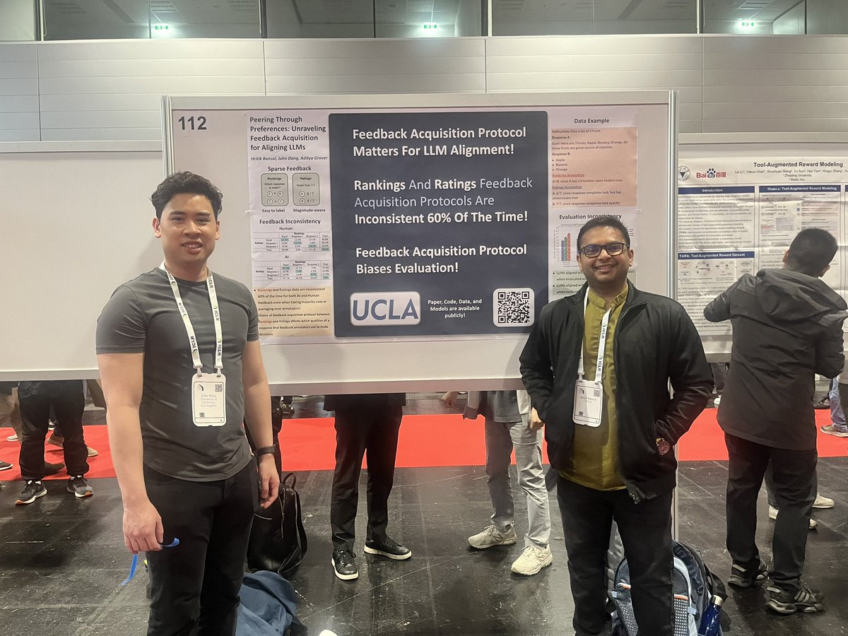 suvarna_ashima's tweet image. Human Preferences Acquisition is complex and vital for LLM Alignment! Check out @hbXNov and @johnamqdang poster in Hall B #112 !!

🍀 Also, get a sneak peek at our work on how joint preferences can be leveraged for LLM alignment! #ICLR #DPFM #UCLA
