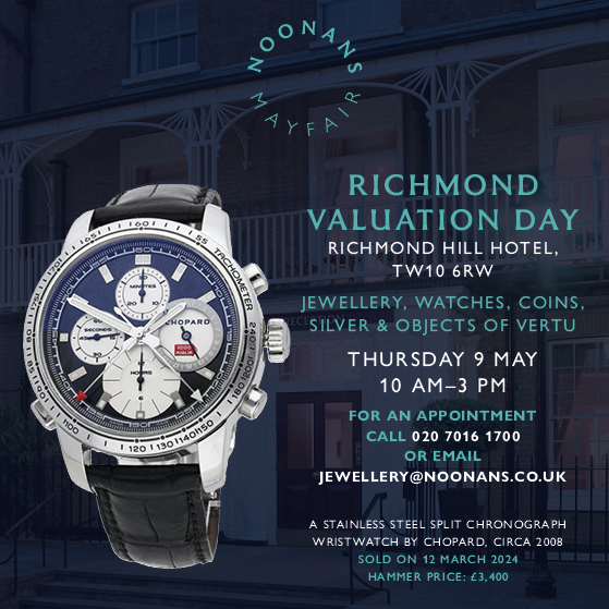 TOMORROW! 10am - 3pm!⁠ Our #JEWELLERY #COINS #WATCHES⁠ #SILVER #OBJECTSOFVERTU #VALUATIONDAY⁠ ⁠ at RICHMOND HILL HOTEL, Richmond-on-Thames⁠ TW10 6RW⁠ ⁠ Thursday, May 9, 2024 Please ring for an appointment⁠ noonans.co.uk/news-and-event…