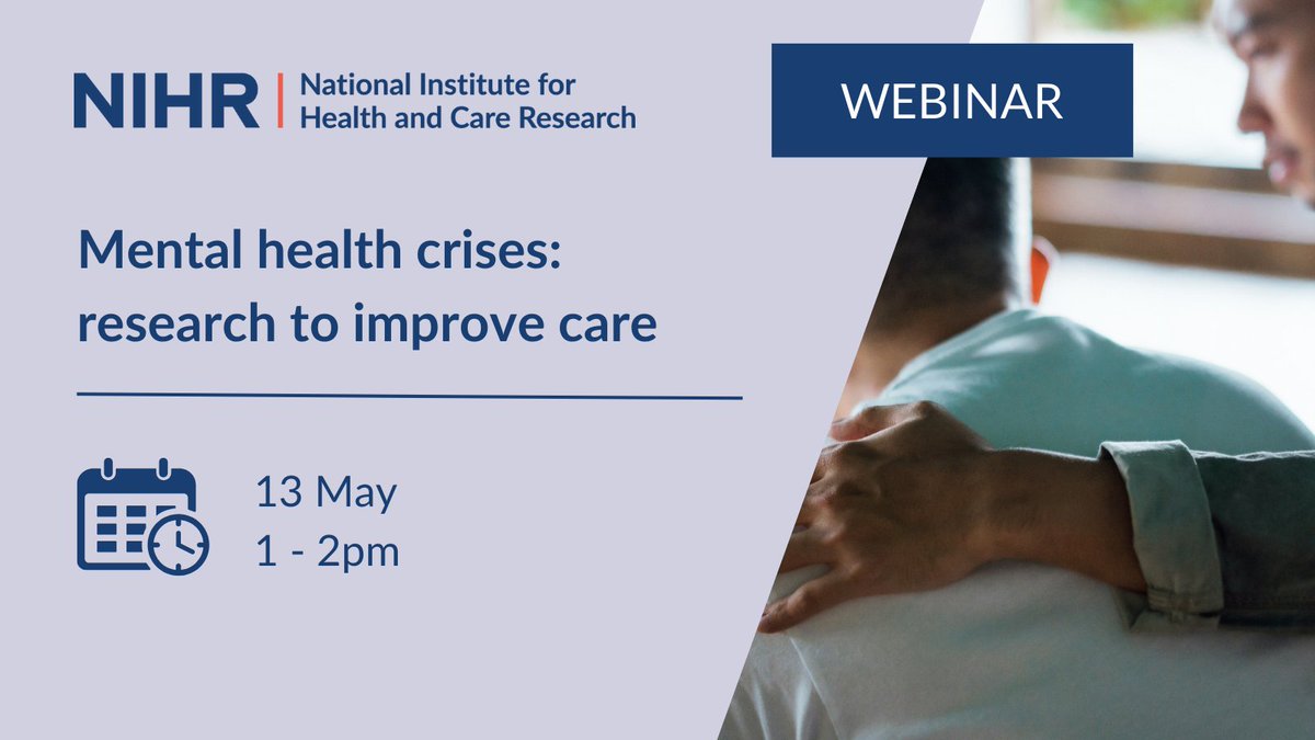 Next week is #MentalHealthAwarenessWeek. Sign up for our webinar to discover the latest NIHR research on supporting people during mental health crises: gmg-lgcgroup.zoom.us/webinar/regist…