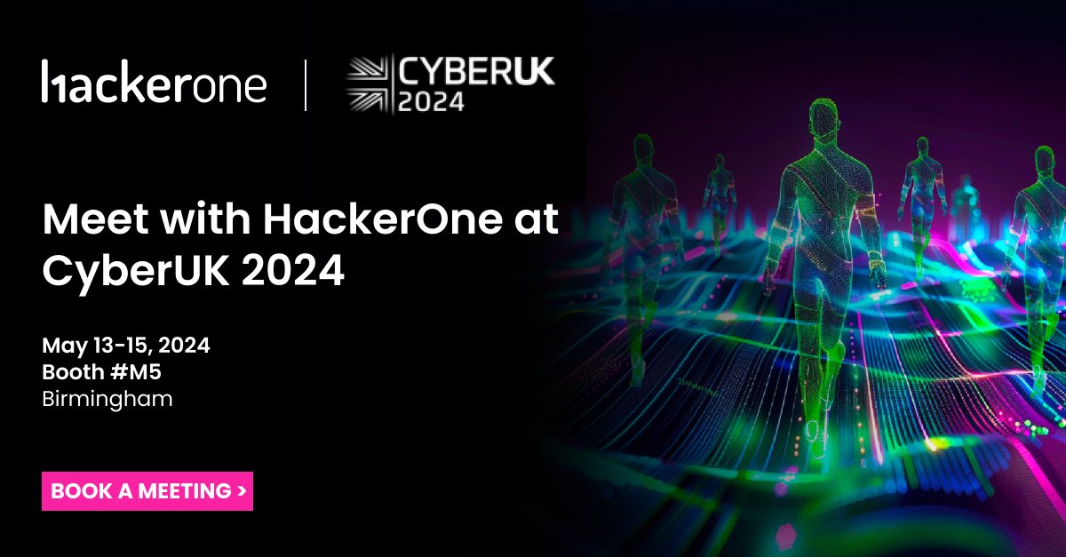 Hey Birmingham! Our team is headed your way next week for #CYBERUK24! Drop by booth #M5 to see how the HackerOne platform helps you find your most exploitable vulnerabilities before the bad guys. 📝 Book some time with our team at the exhibition: bit.ly/4brZbbh