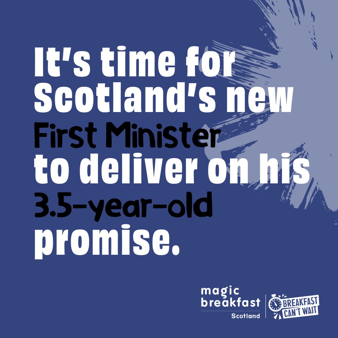 3.5 years ago @JohnSwinney promised free school breakfasts in all primary and special schools in Scotland. As Scotland’s new First Minister, we are asking him to deliver on that promise. #BreakfastCantWait Read more from our blog 👇 bit.ly/4a6NIgd