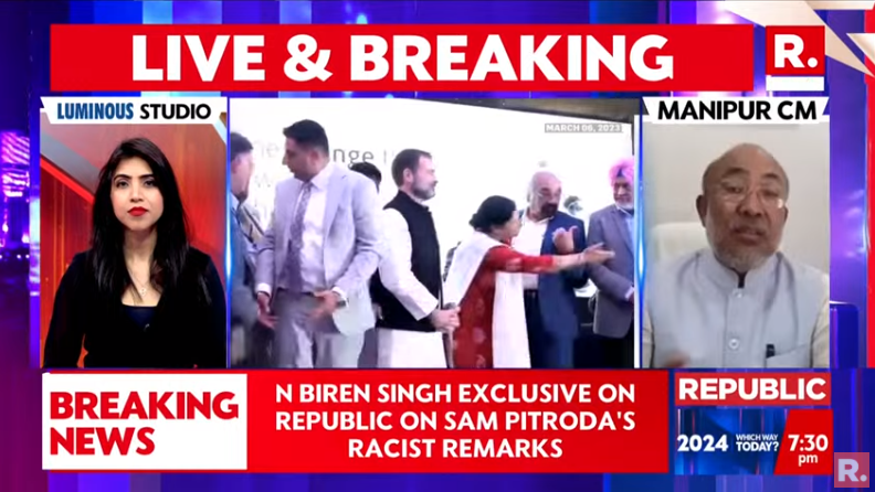 #EXCLUSIVE | Responding to Chairman of Indian Overseas Congress Sam Pitroda's controversial 'People in East look like Chinese, in South, look like Africans...' remark, Manipur CM N Biren Singh says, 'We are proud Indians. He should apologise to everyone for the racist remarks.…