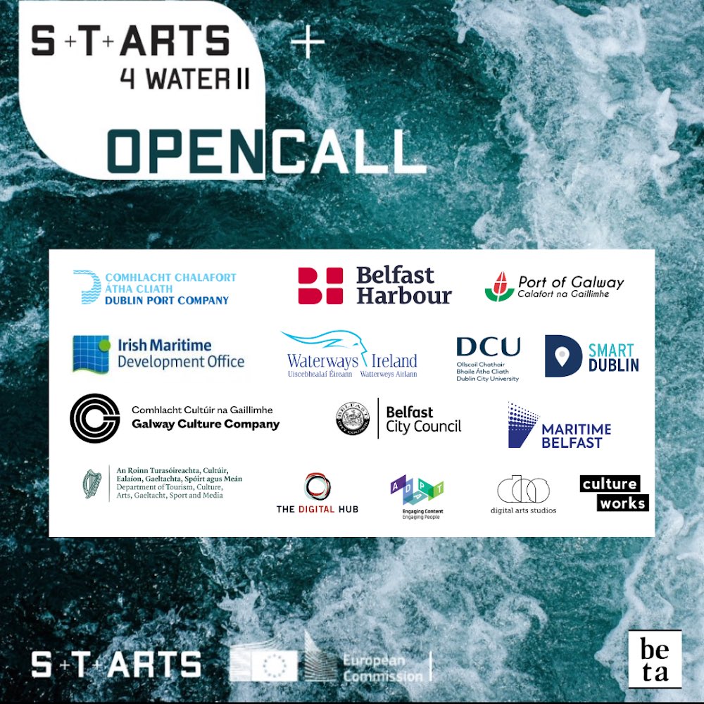 Very excited to be a part of @STARTSEU #STARTS4WaterII project with @DiscussAI 20 residency opportunities across Europe & 3 hosted in Ireland in @DublinPortCo @portofgalway & @BelfastHarbour starts.eu/starts4waterii… #OpenCall #ArtAndTechnology #Sustainability #WaterManagement