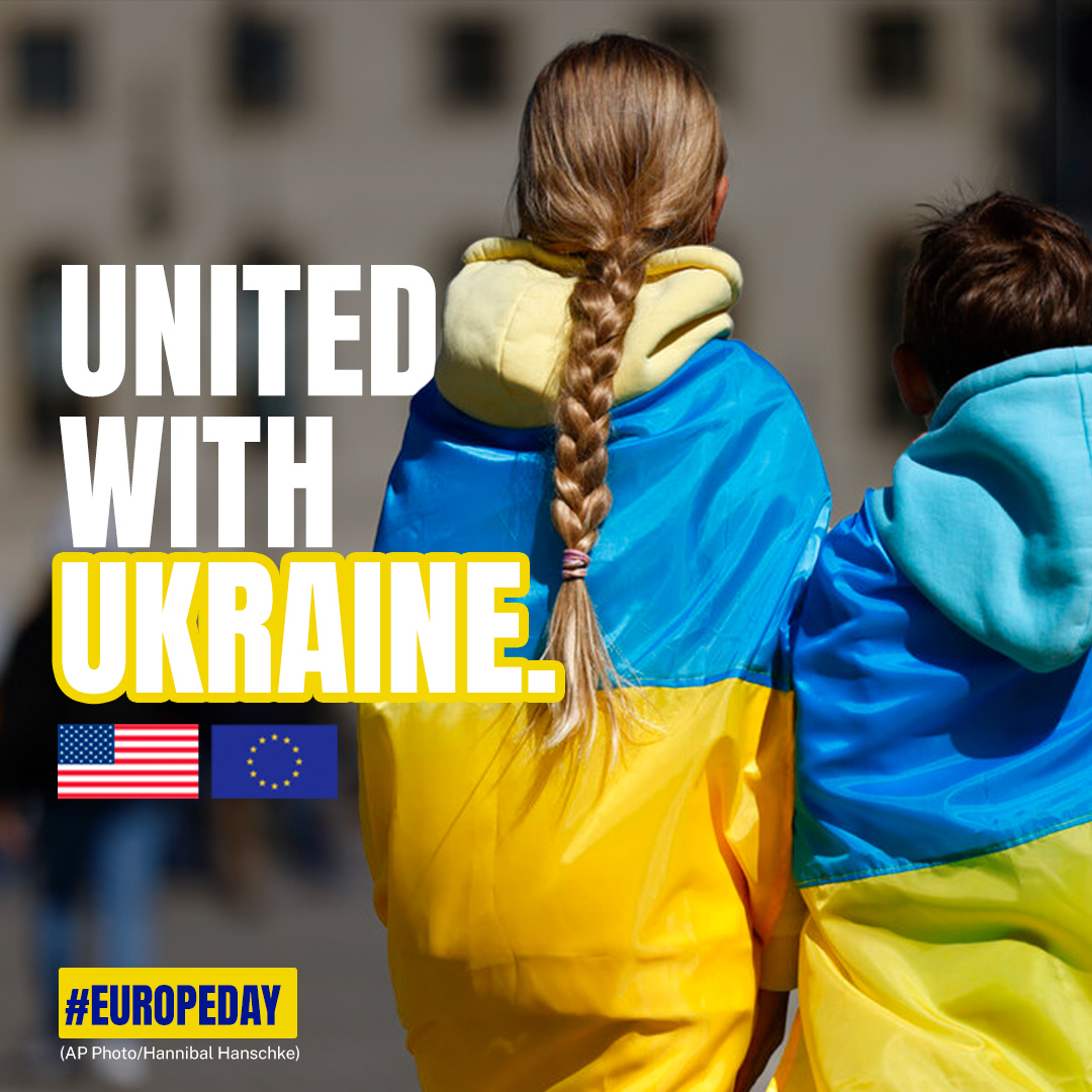 The U.S. and EU have coordinated like never before and shown our readiness to help #Ukraine 🇺🇦 not just recover, but rebuild a vibrant democratic, independent, open country integrated into the #EU and secure in its Euro-Atlantic future. #EuropeDay 🇺🇸🤝🇪🇺