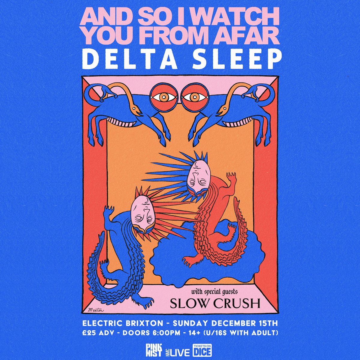 📢 NEW SHOW! @ASIWYFA_BAND, @deltasleep and @slowcrushband play the palatial (at least by the standards of where math rock bands get to play) environs of @electricbrixton this December. 🎫 Tickets go on sale tomorrow, 9th May at 10am at link.dice.fm/R2dbdc70