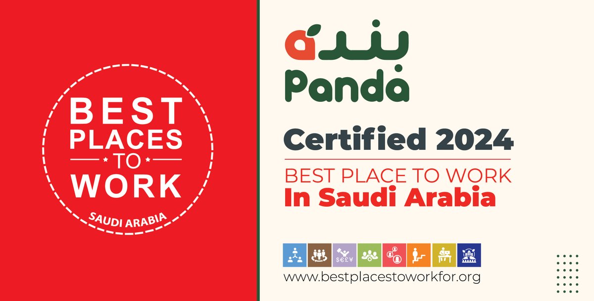 Congratulations to @PandaSaudi for achieving the #BestPlacestoWork in #Saudi for 2024. @PandaSaudi is a well-known #retail #company headquartered in the #Kingdom of #SaudiArabia. They operate more than #182 #stores across #39 #cities in the country. 
 #bestemployerssaudi2024