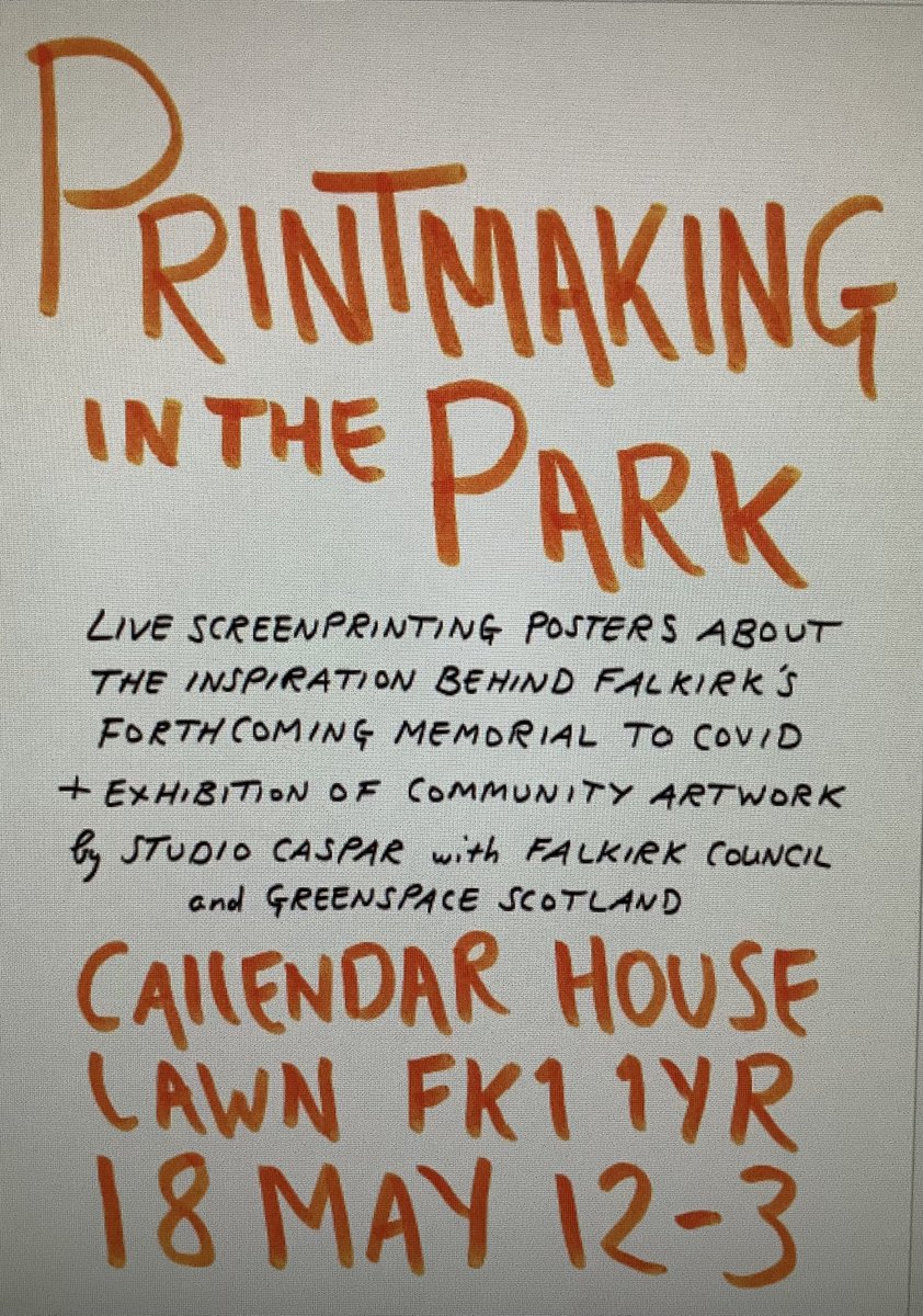 An exciting printmaking opportunity for pupils to take part in on Saturday 18th May in Callendar Park. 
#Article29 @BraesHigh #Article31 #Article13