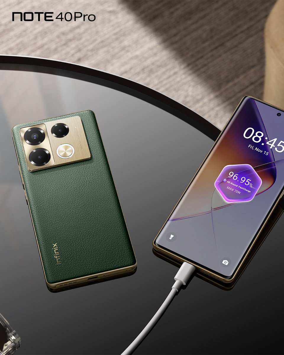 Discover the future of charging technology with the #InfinixNote40Series! Featuring All-Round FastCharge 2.0, the Cheetah X1 chip, and up to 24GB of expanded RAM for effortless multitasking⚡️

#InfinixNote40Series #TakeChargeWithNote40