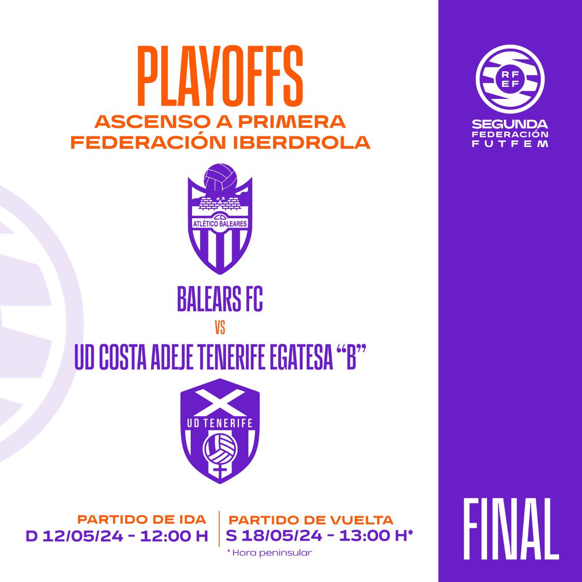 ☑️ Ya están disponibles los horarios del #Playoffs de Ascenso a Primera Federación Iberdrola.

➕ℹ️ ftf.es/comunicacion/n…

#somosFIFT #ascenso