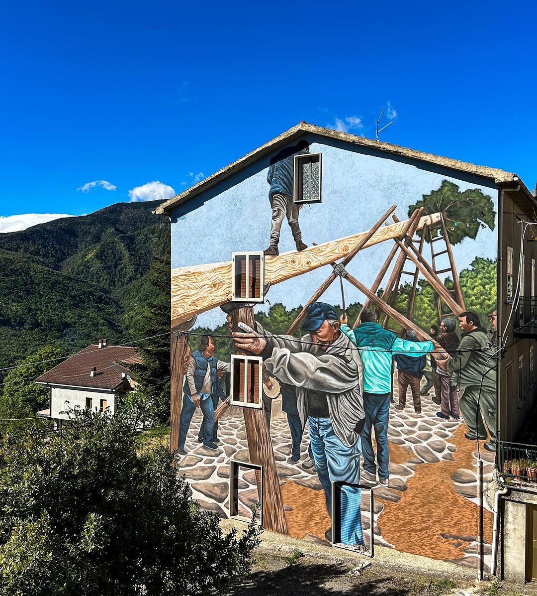 #Streetart by #Sposari @ #AlessandriadelCarretto, Italy, for ComunediAlessandriadelCarretto More info at: barbarapicci.com/2024/05/08/str… #sposart #calabria #streetartcalabria #streetartitaly #streetartAlessandriadelCarretto #arteurbana #urbanart #murals #muralism #contemporaryart
