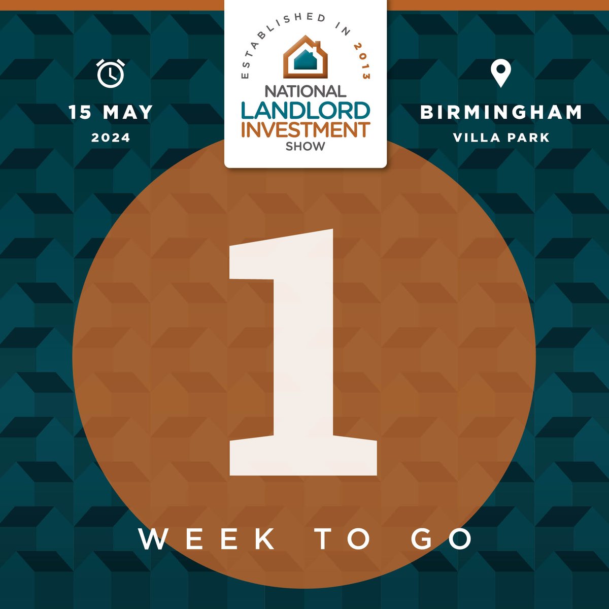 1 week to go until our Birmingham Show on 15th May at Aston Villa FC. 50+ Exhibitors, 25+ Seminars, Panel Debate and Morning Networking Event. If you haven't done so already, click here tinyurl.com/2879fzzw to register for your FREE tickets and find out more 🏡