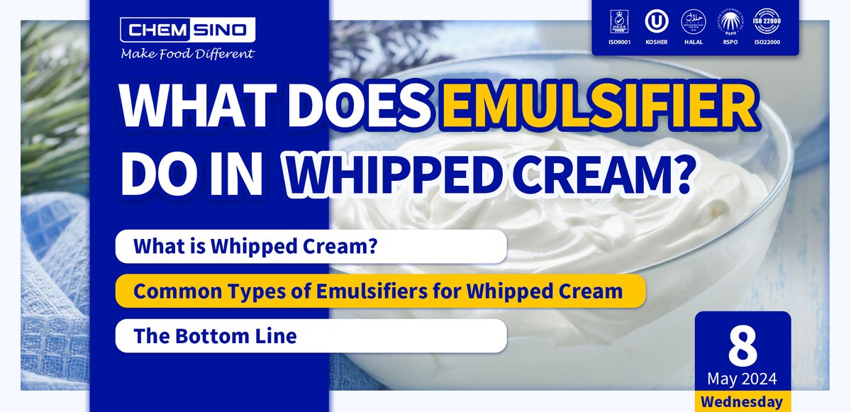 #Foodscience: What Does Emulsifier Do In Whipped Cream? 

Useful link 👉 cnchemsino.com/blog/what-does…