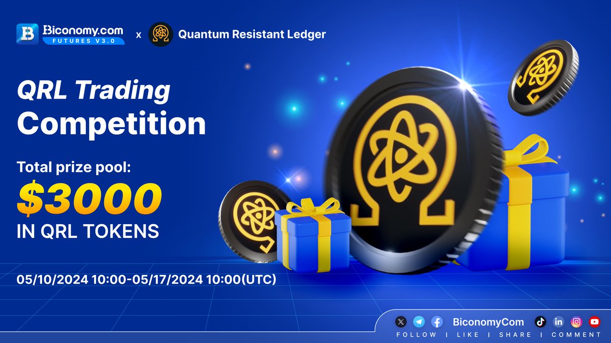 🚀#Biconomy & #QuantumResistantLedger Trading Contest Win $3,000 in $QRL! 🚀 To give back to Biconomy & @QRLedger users, we will launch a trade competition together, where you can win $3,000 in $QRL 🔥 🗓️Activity time: 05/10/2024 10:00-05/17/2024 10:00(UTC) 🔥Trade Bonus