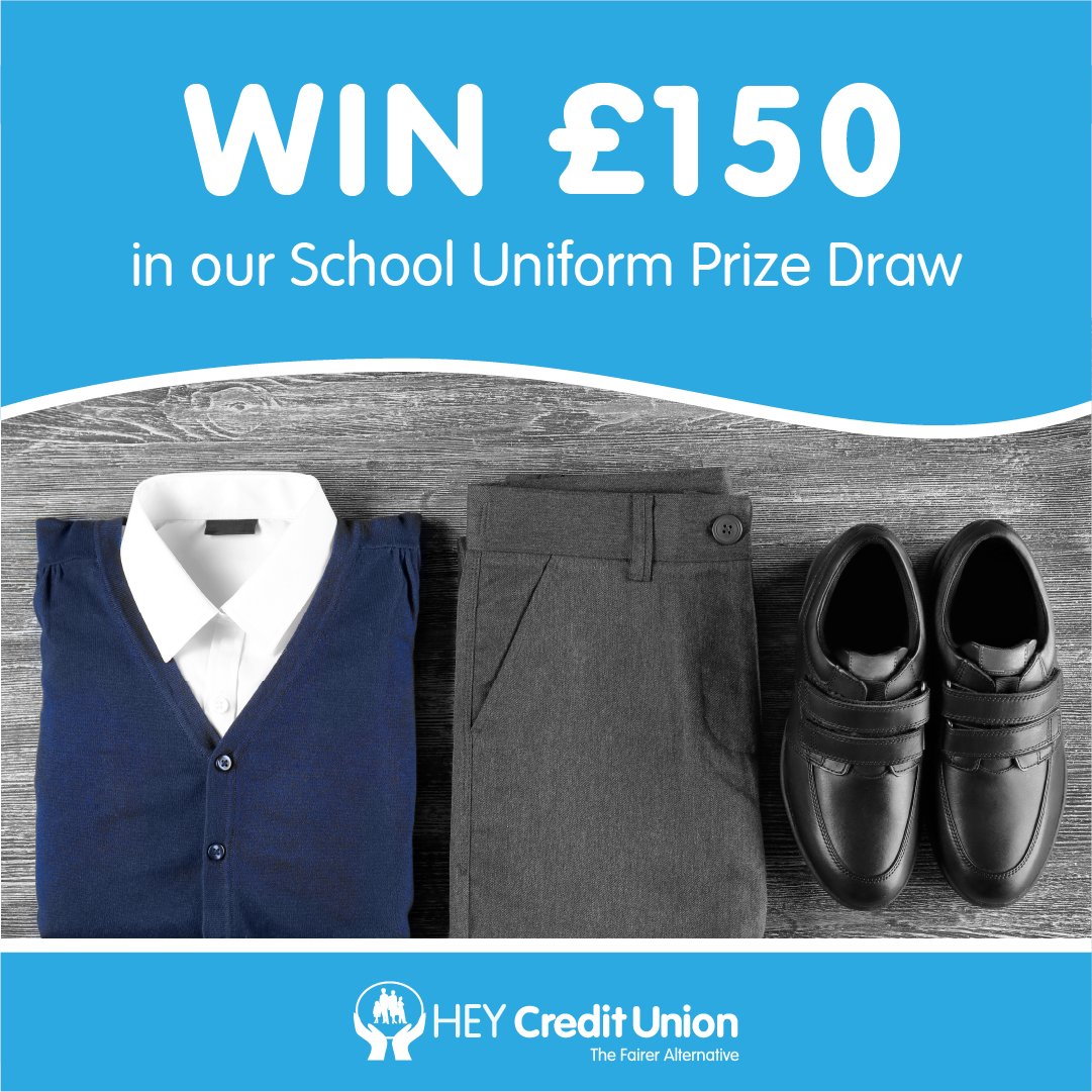 🏫 WIN £150 in our School Uniform #Prize Draw 🏫

Just head over to our Facebook page to enter!

facebook.com/HEYCreditUnion

𝘌𝘯𝘥𝘴 28.5.2024. 𝘍𝘶𝘭𝘭 𝘛&𝘊'𝘴 - bit.ly/3sG3R8u 

#Win #PrizeDraw #SchoolUniform
