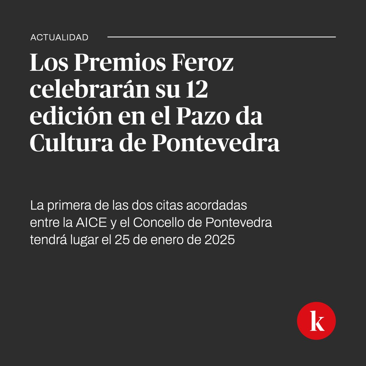Los @PremiosFeroz se celebrarán en Pontevedra en 2025 y 2026

@maguerram acaba de anunciar el acuerdo entre la AICE y @Pontevedrate 

🔗 kinotico.es/actualidad/202…
