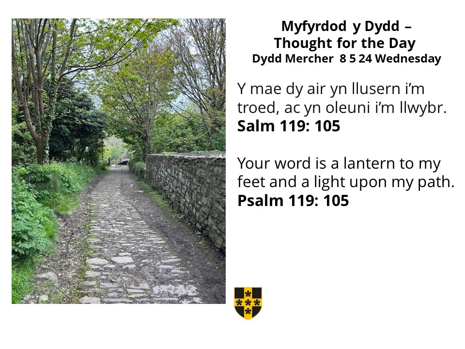 Myfyrdod y Dydd Mercher / Thought for Wednesday 🙏👇 Salm 119 Yn oleuni i'm llwybr. A light upon my path. @ChurchinWales @CytunNew