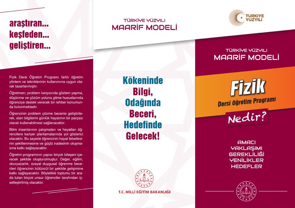 Türkiye Yüzyılı Maarif Modeli 'Fizik' dersi öğretim programı taslağı yayınlandı. #KöklerdenGeleceğe @tcmeb @Yusuf__Tekin @meb_ogm @behcet_bakir Bağlantı linki 👉meb.ai/UXSSAoZ