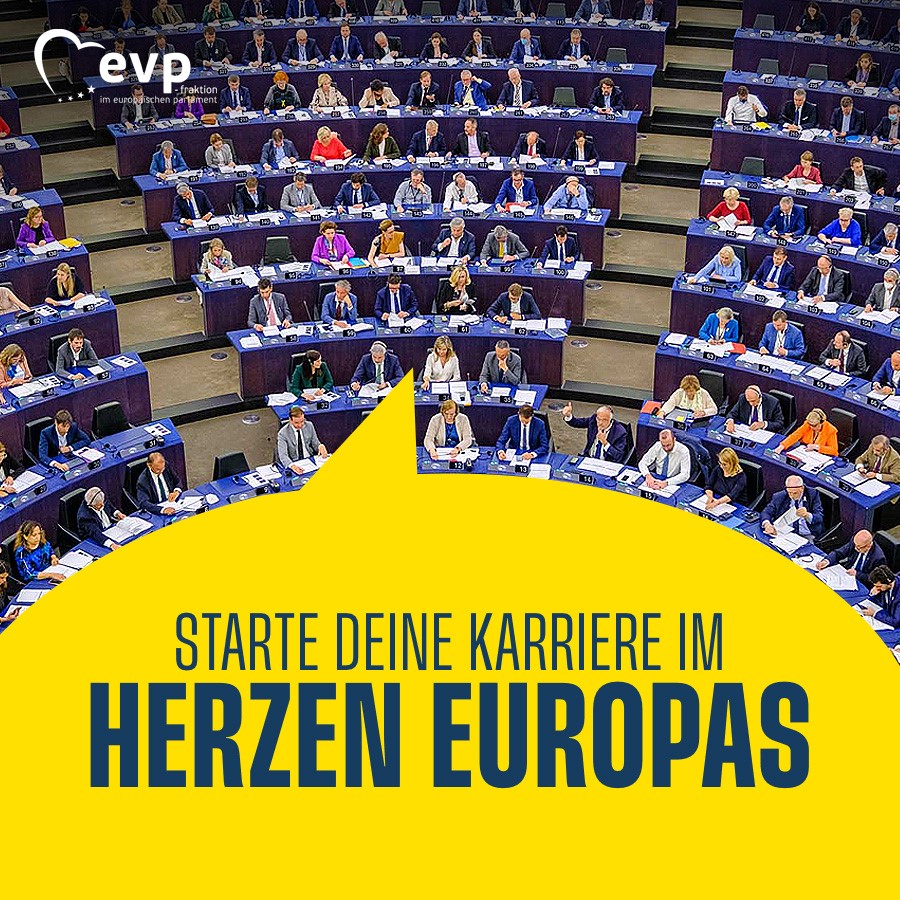 Du stehst am Beginn deiner Berufslaufbahn? Bewirb dich jetzt für ein Praktikum bei der @EPPGroup im Europäischen Parlament! Unsere Praktika sind: ✅ bezahlt ✅ abwechslungsreich ✅ lebensverändernd 📆Bewerbungsschluss: 15. Mai 👉🏻 epp.group/traineeships