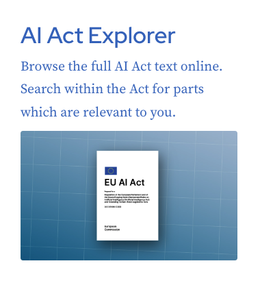 RistoUuk's tweet photo. The AI Act Explorer has now been updated with content from the European Parliament's 'Corrigendum' version from 19 April 2024. The content of the Act is unlikely to change any further.

Please use the tool here: https://t.co/ElphqVux80. https://t.co/sfMWXUevj2