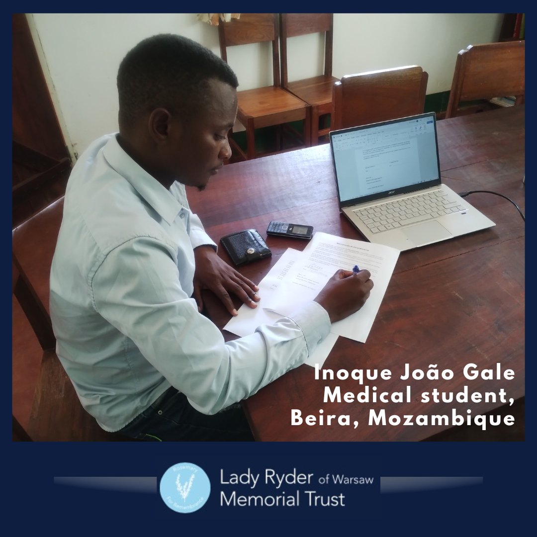 Lady Ryder of Warsaw Memorial Trust (@ladyrydertrust) on Twitter photo With a grant from <a href="/LadyRyderTrust/">Lady Ryder of Warsaw Memorial Trust</a>, Inoque is doing his pre-med year at UCM University in Beira, #Mozambique with the hopes of being able to begin a degree next year.
It's wonderful to continue our dream of supporting more medical students, continuing the legacy of #SueRyder. With a grant from <a href="/LadyRyderTrust/">Lady Ryder of Warsaw Memorial Trust</a>, Inoque is doing his pre-med year at UCM University in Beira, #Mozambique with the hopes of being able to begin a degree next year.
It's wonderful to continue our dream of supporting more medical students, continuing the legacy of #SueRyder.