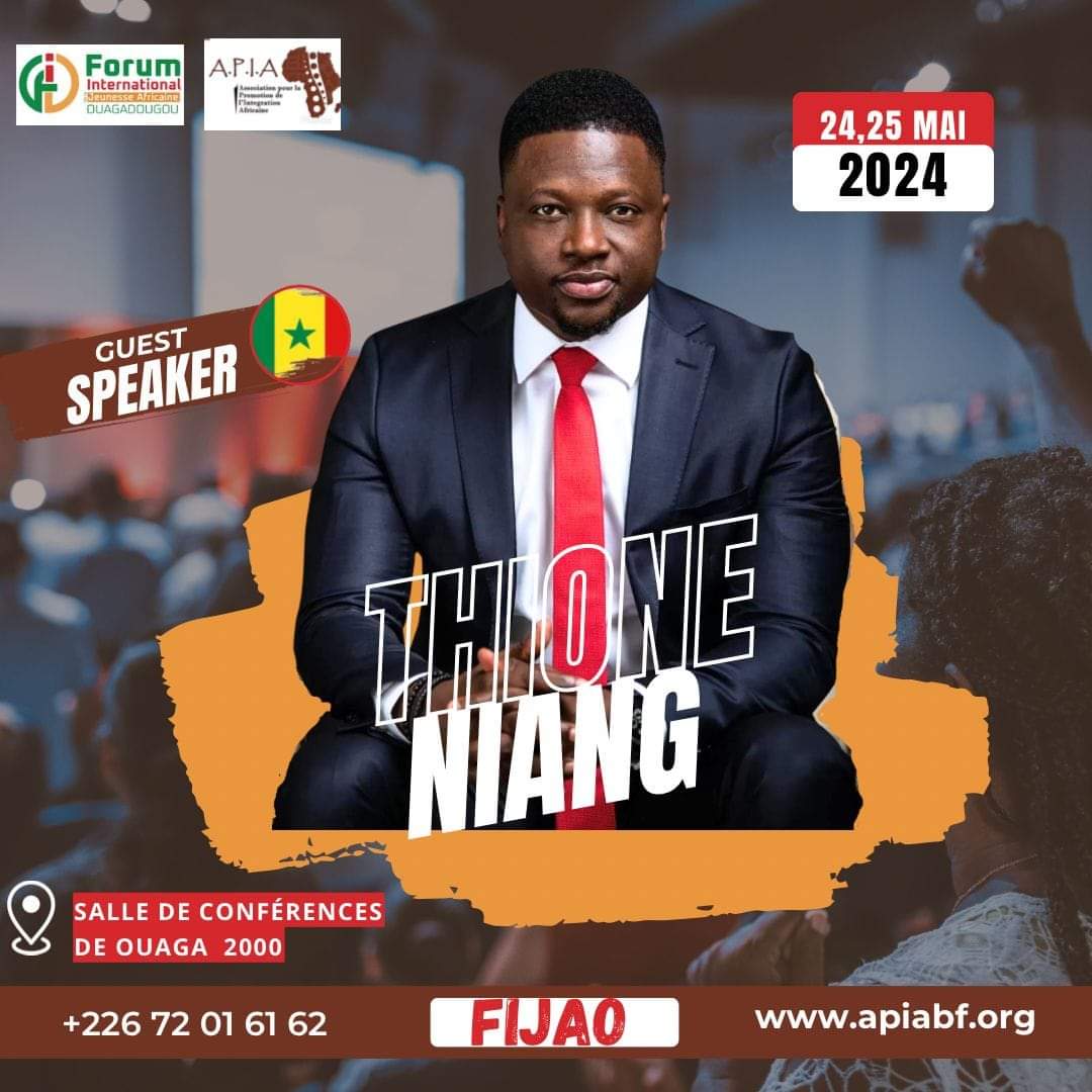 🫢 On lâche le secret !
Le leader intergenerational et intercontinental @thioneniang  sera le #guestspeaker au grand RDV de la jeunesse Africaine à Ouagadougou,le #FIJAO 
Soyez de la partie pour entendre la brave jeunesse africaine qui parle! FIJAO 2024
✅🕊️
#Africanophone
