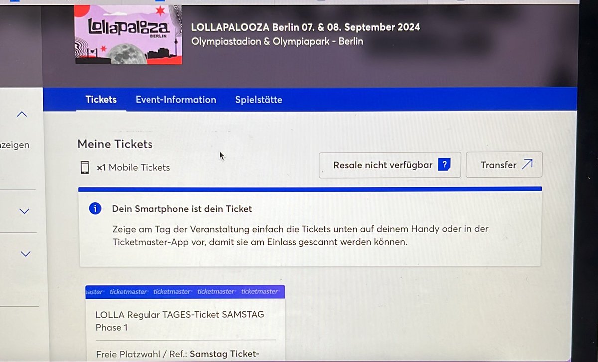 selling 1x lollapalooza ticket for saturday for original prize (119€)  #seventeen #lollapaloozaberlin #ticketsforsale