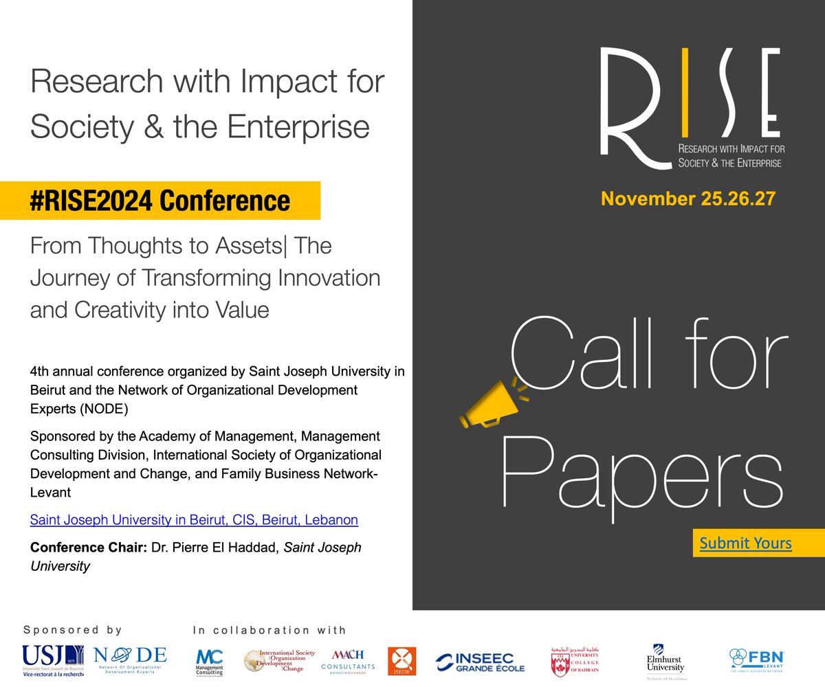 It’s time to get ready for RISE conference! Don't pass up this opportunity to share your work—submit your abstract at lnkd.in/dSW6C_ep now! Abstract submission deadline: June 30, 2024 Full paper submission deadline: August 15, 2024 #RISE2024 #RISEConference