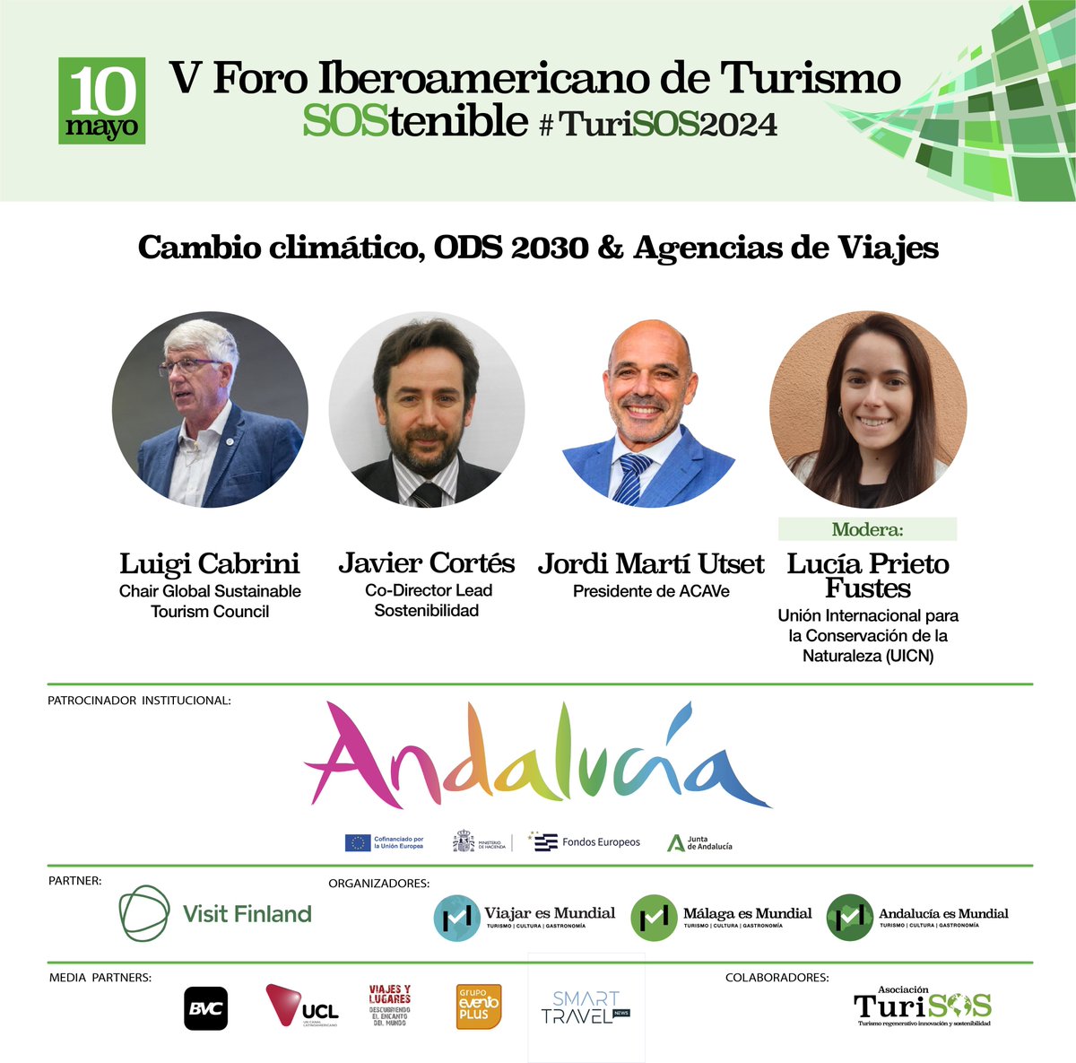 Este viernes no te pierdas la mesa redonda sobre cambio climático, objetivos de desarrollo sostenible y turismo positivo para la naturaleza en el V Foro Iberoamericano de Turismo Sostenible @andalucialab Marbella - 10 Mayo #TUriSOS2024 - Inscripciones ✍️: bit.ly/2EVVJvG