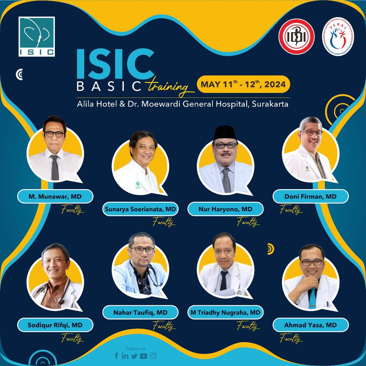 #ISIC Basic Training will be held in Alila Hotel & Moewardi General Hospital in Surakarta on 11-12 May 2024. Learn from the experts to start your interventional cardiology journey. @uziyahya46