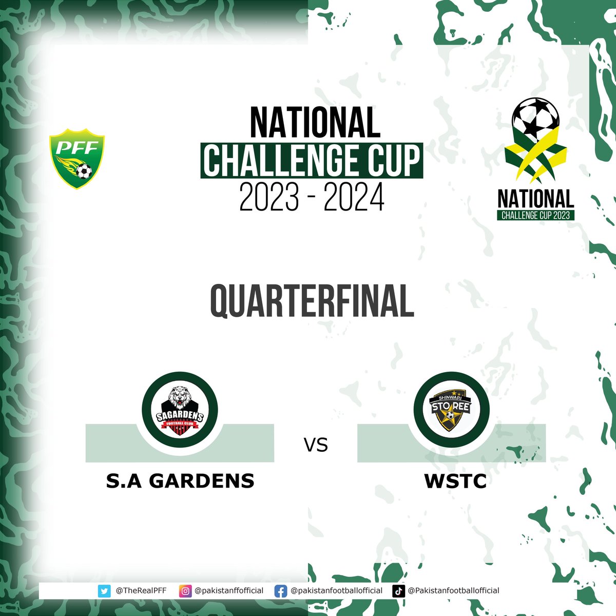 Two thrilling quarter-final clashes today in the National Challenge Cup! Will SA Gardens or WSTC claim the third semi-final spot? And can Pakistan Wapda or Pakistan Air Force secure their ticket to the next round? 📈 #pakistanfootball #dilsayfootball #nationalchallengecup