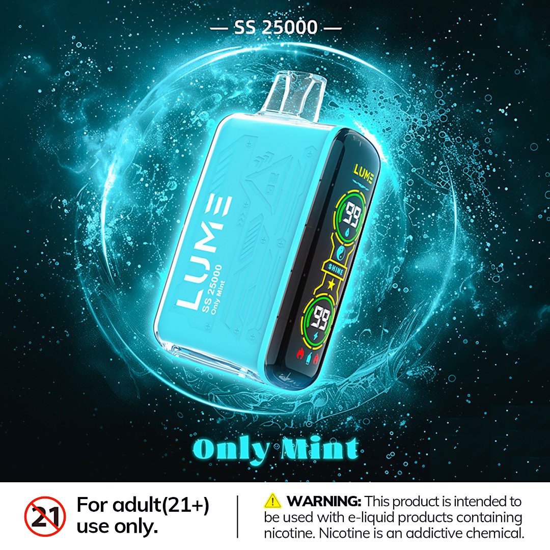 Lume SS25000 🧊 Only Mint 🌬️ 🛒 vapesourcing.com/lume-ss25000.h… - ✅ LED Display ✅ Adjustable Airflow ✅ Dual/Single Coil - #vapesourcing #vape #vapelife #gift #FreeShipping #newarrivals #newvape #vapor #vaping #vapefam #disposablevape #25000puffs #25kpuffs #LumeSS25000