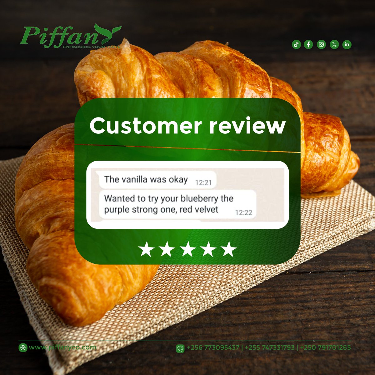 Feeling grateful for another happy customer. 

We're thrilled to have exceeded your expectations. 

#CustomerAppreciation #HappyCustomers
#Piffany  #flavors  #beverage #ingredients