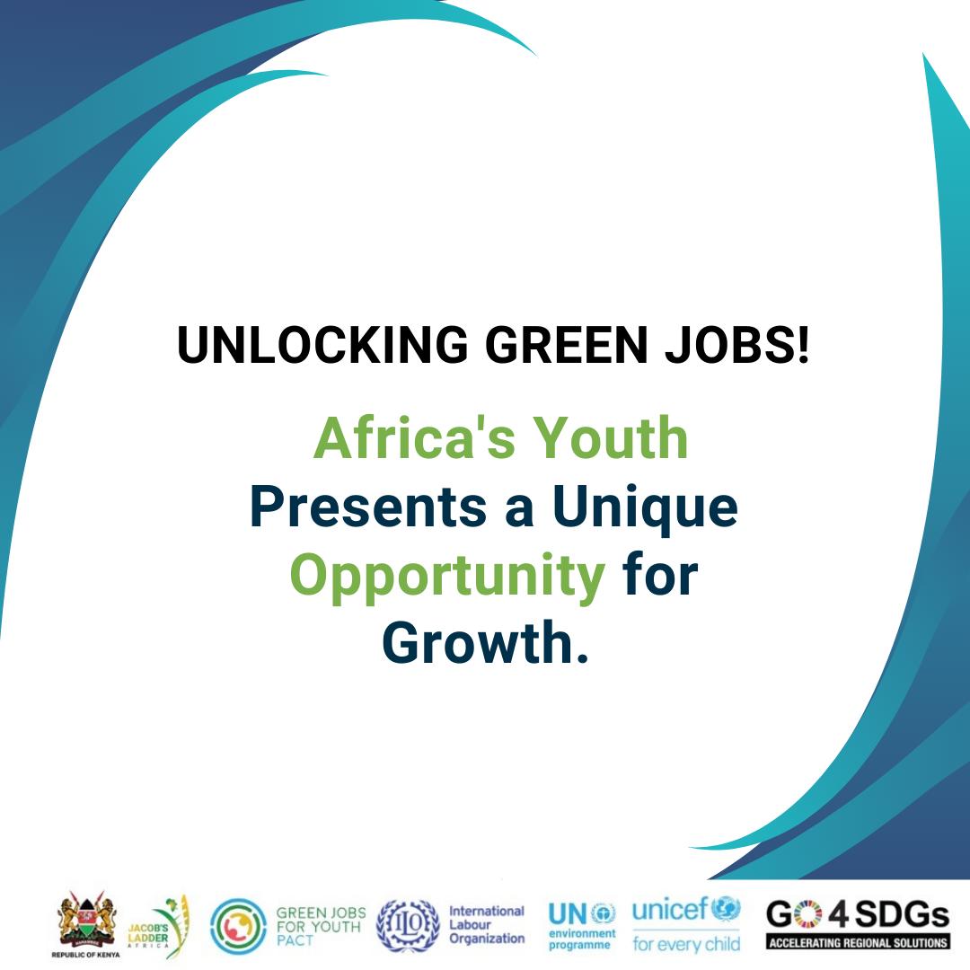 Africa has the world's youngest population, with over 60% under 25.🌍 The Green Jobs for Youth Pact, a collaboration between @ILOAfrica , @UNICEFAfrica, and @UNEP, accelerates green job creation through: Employment & Entrepreneurship, Education & Green Skills, Youth Empowerment.