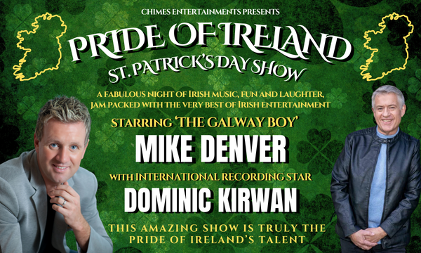 A fabulous night of Irish music, fun and craic! 'Pride of Ireland' featuring @MikedenverMike and @DominicKirwan plays #Dudley on Thu 6 Mar ☘️ 🎟️ boroughhalls.co.uk/pride-of-irela…