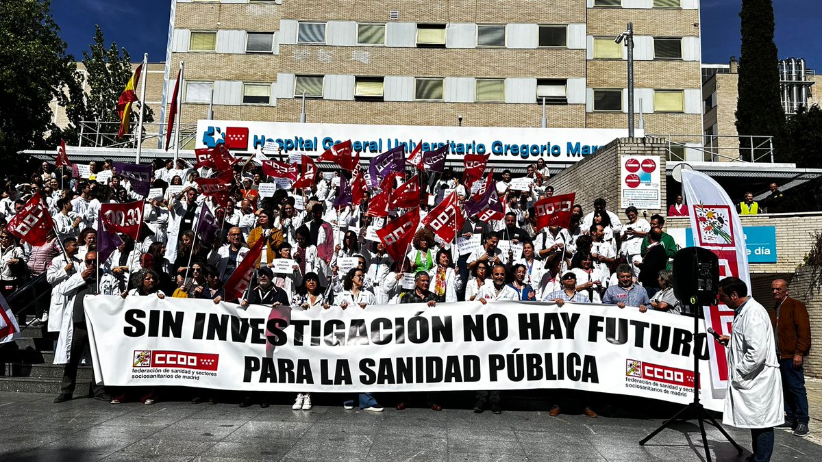CCOOSanidadMad's tweet photo. #EstáPasando La falta de voluntad del Gobierno de la @ComunidadMadrid para mejorar las condiciones laborales de los profesionales de la investigación biomédica es flagrante.

👊Es momento de acciones concretas y no simples promesas vacías. 

➡️En #CCOO apoyamos la #InvestigaciónBiomédica, porque #SinCienciaNoHayFuturo

@Juanan_Fresno @Zupo21 @fssccoo