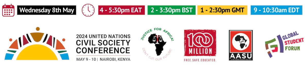 The #2024UNCSC taking place in Nairobi includes workshops being held in person or online during the 2-day conference. We invite members of the Civil Society to join the online workshops happening today 8 May Use this link 👉rb.gy/ngpabp