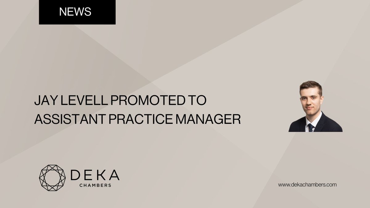 We are delighted that Jay Levell has been promoted to Assistant Practice Manager, effective today. Everyone at Deka congratulates Jay on his well-deserved promotion.