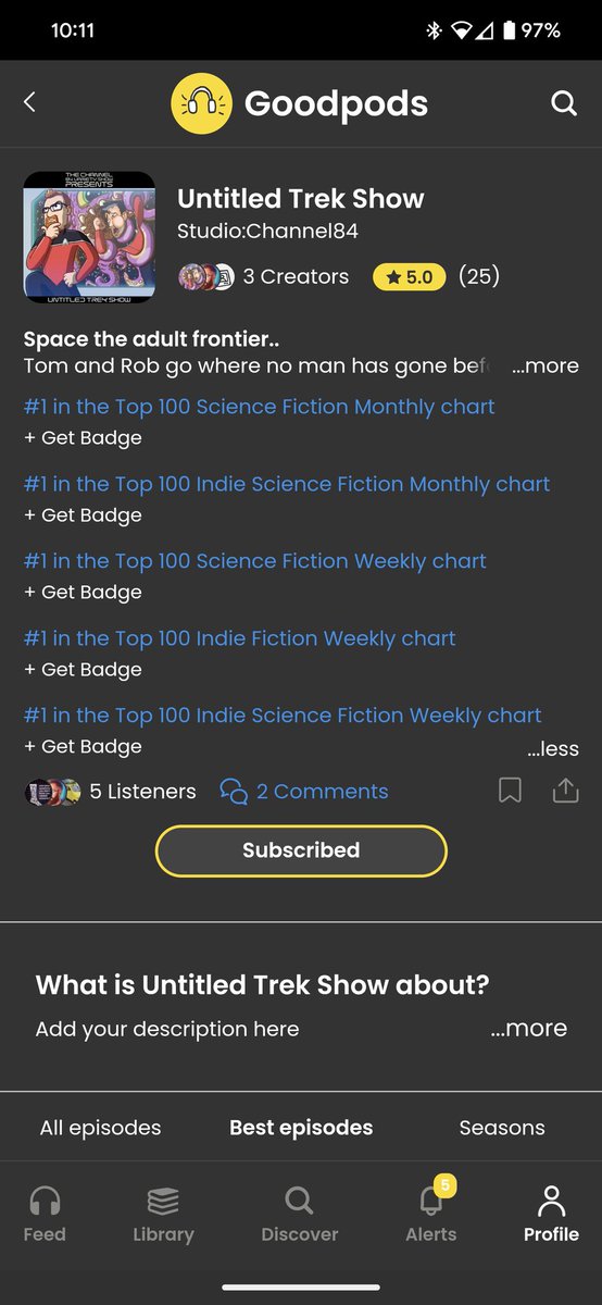 All the crew over on the USS Shitshow thank you for all your support helping get the #UntitledTrekShow onto Number 1 on the Goodpods charts!

May The Force live long and prosper inside of you. And other Star Trek stuff.

Another perfect post. Anyone want a social media guy?
