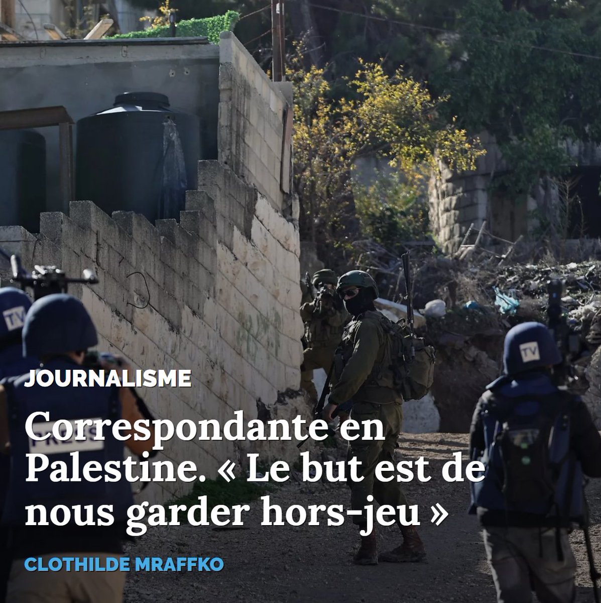 SarraGrira's tweet image. A lire aujourd'hui sur @OrientXXI le témoignage poignant de @CMraffko sur ce que c'est que d'être correspondante en 🍉: "Mon travail consistait à tenir la chronique des morts palestiniennes, dans l’indifférence du monde".
orientxxi.info/magazine/etre-…