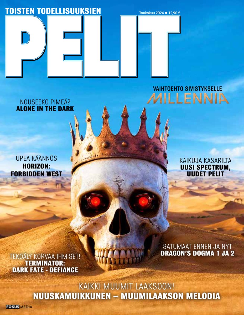 Toukokuun Pelit ilmestyy tänään. Juttuina Dragon's Dogma 2 ja sarjan historia, Nuuskamuikkunen, uudet ZX Spectrum-pelit, Xbox 360 -digikaupan tuomiopäivä, Fallout-tv-sarja ja paljon muuta. Kannessa Civin haastaja Millennia.