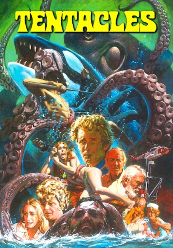 #NowWaching Tentacles 1977 The movie isn't as good as the cover, but still a quality fun flick with some good creep factor.😱🐙💀