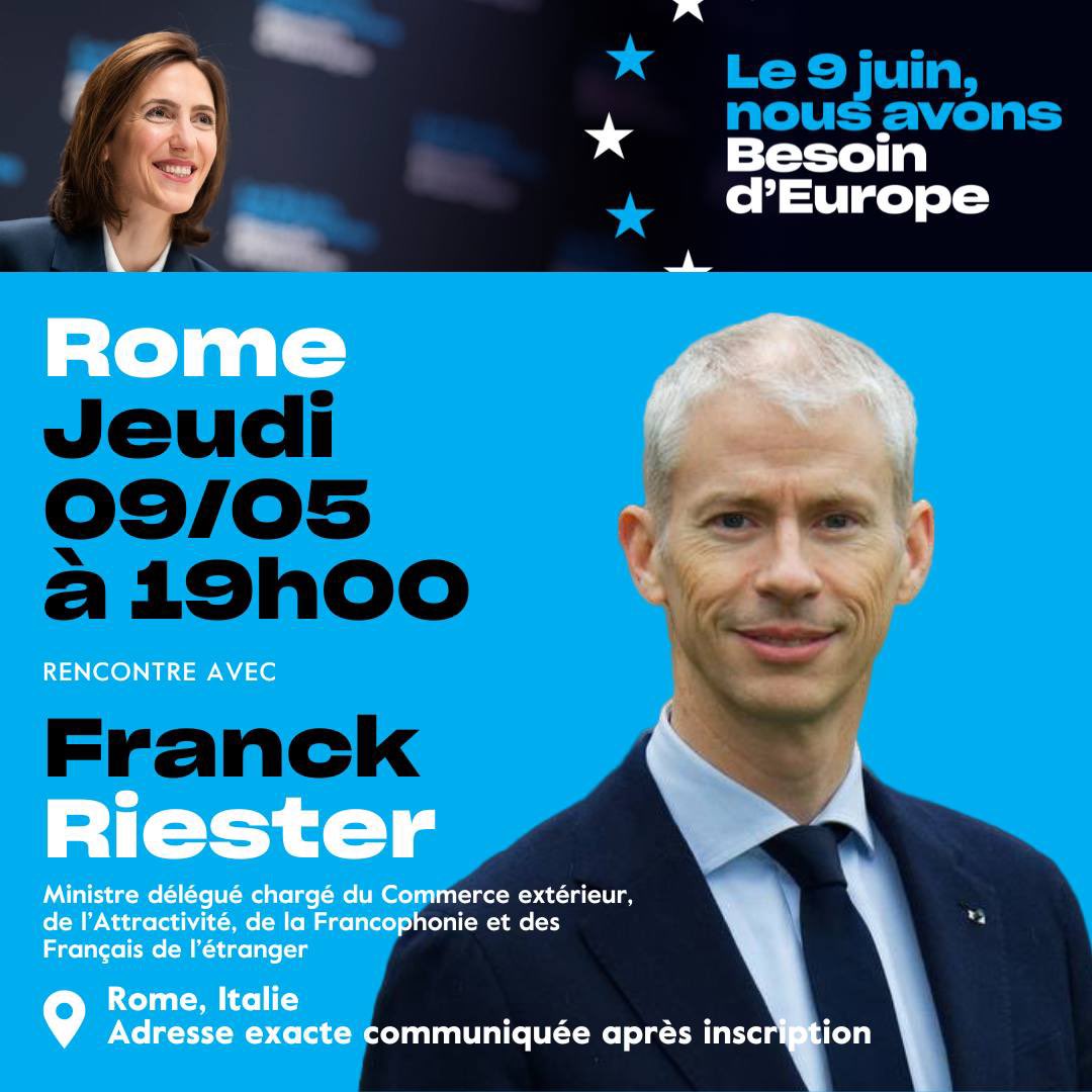 Rendez-vous demain à Rome, à votre rencontre pour parler de notre @besoindeurope. 🇮🇹🇪🇺

Continuer à convaincre, partout et à chaque instant.

➡️ Lien d’inscription : docs.google.com/forms/d/e/1FAI…